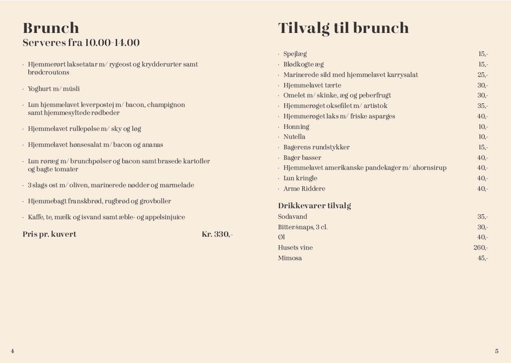 Selskabsmenu 2026-4-5